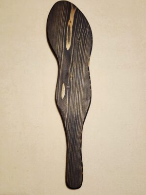 Pine Boot-Print Paddle (Black Finish) | Handcrafted Hardwood Impact Implement